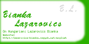 bianka lazarovics business card